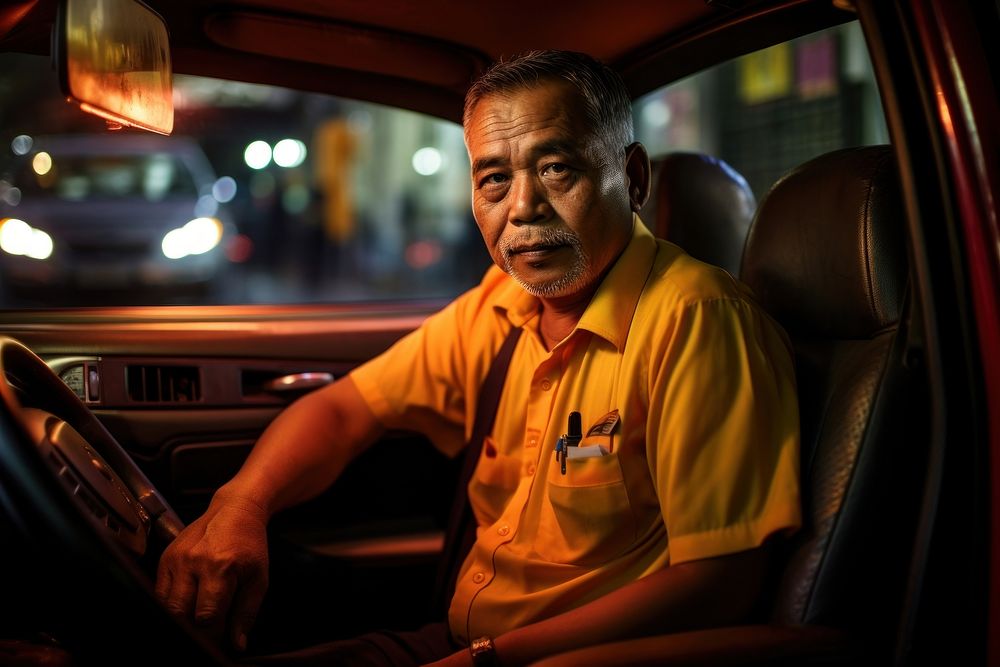 Thai uncle vehicle driving adult. AI generated Image by rawpixel.