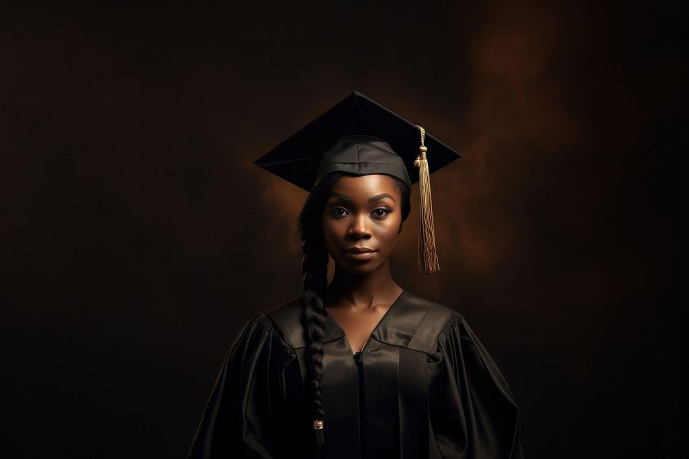 A black female grad student graduation photo intelligence. AI generated Image by rawpixel.