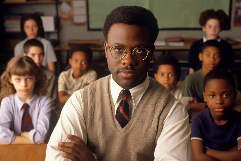 African american teacher in classroom student school architecture. AI generated Image by rawpixel.