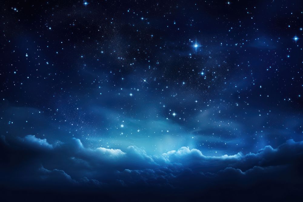 Dark blue space with star backgrounds outdoors nature. 