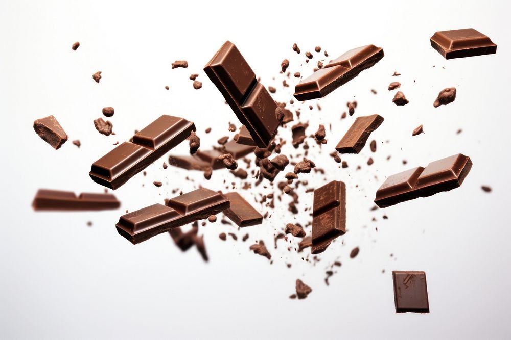 Chocolate bars dessert food white background. AI generated Image by rawpixel.
