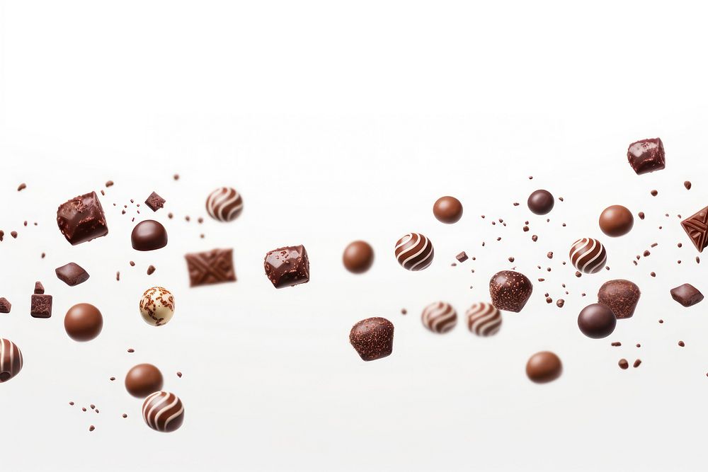 Chocolates dessert food white background. AI generated Image by rawpixel.