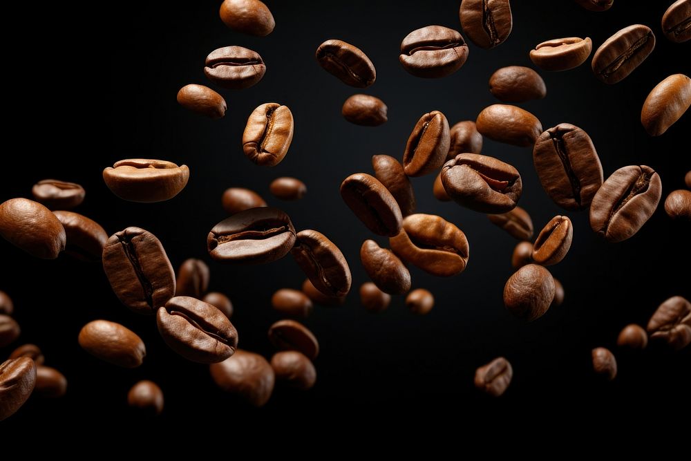 Coffee beans freshness abundance darkness. AI generated Image by rawpixel.