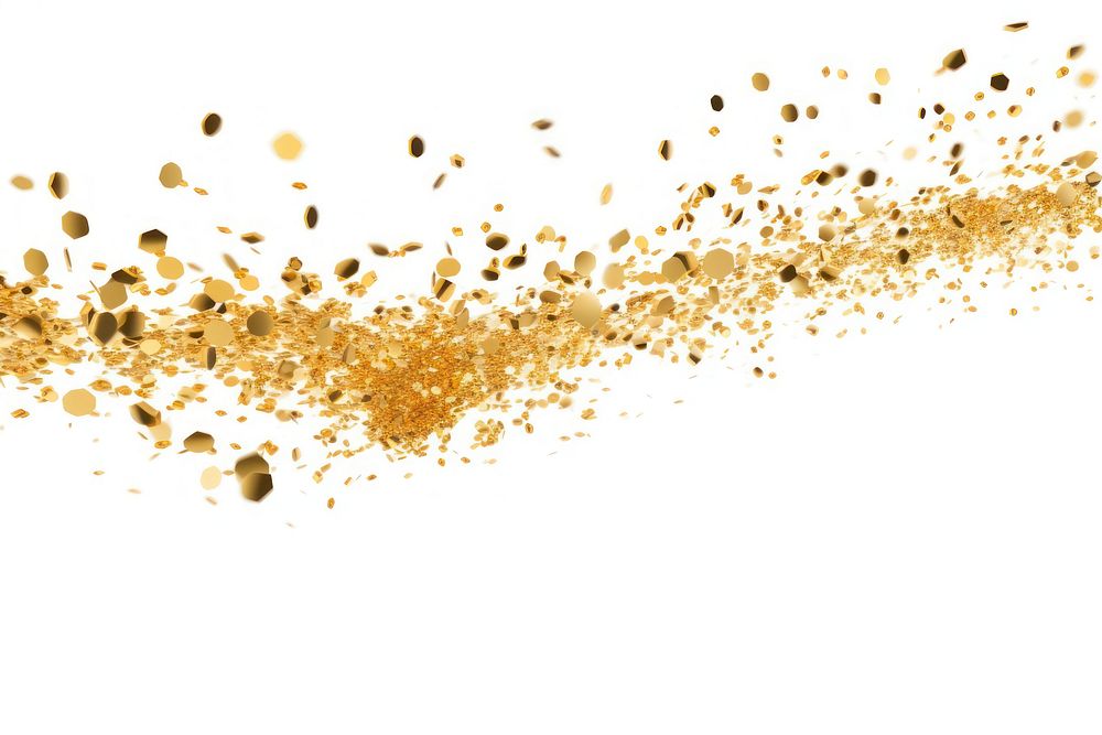 Falling shiny gold confetti backgrounds white background splattered. AI generated Image by rawpixel.
