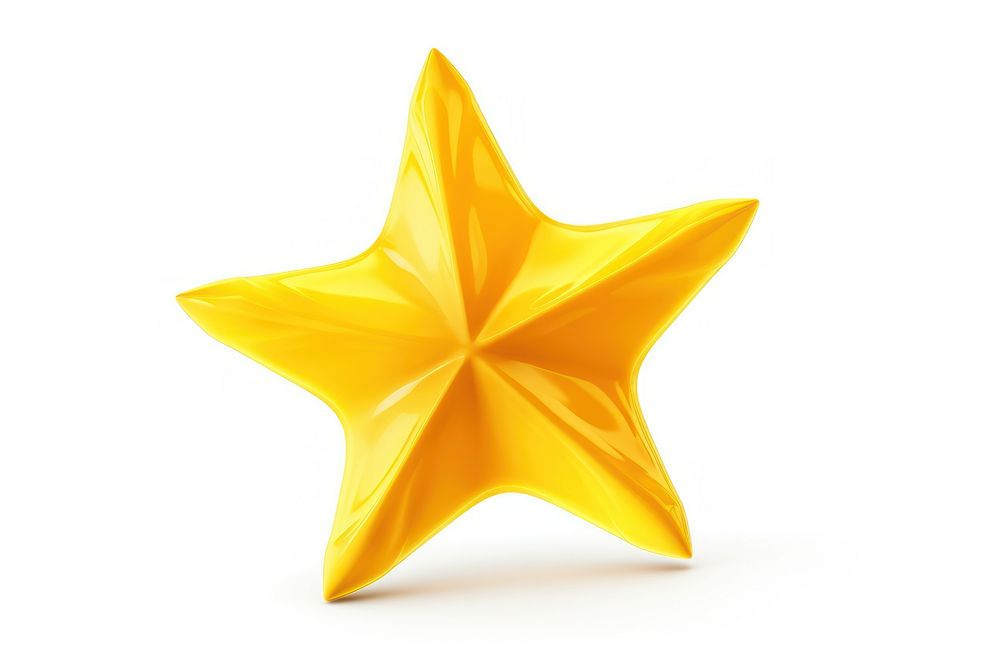 3d render yellow star symbol white background celebration. AI generated Image by rawpixel.