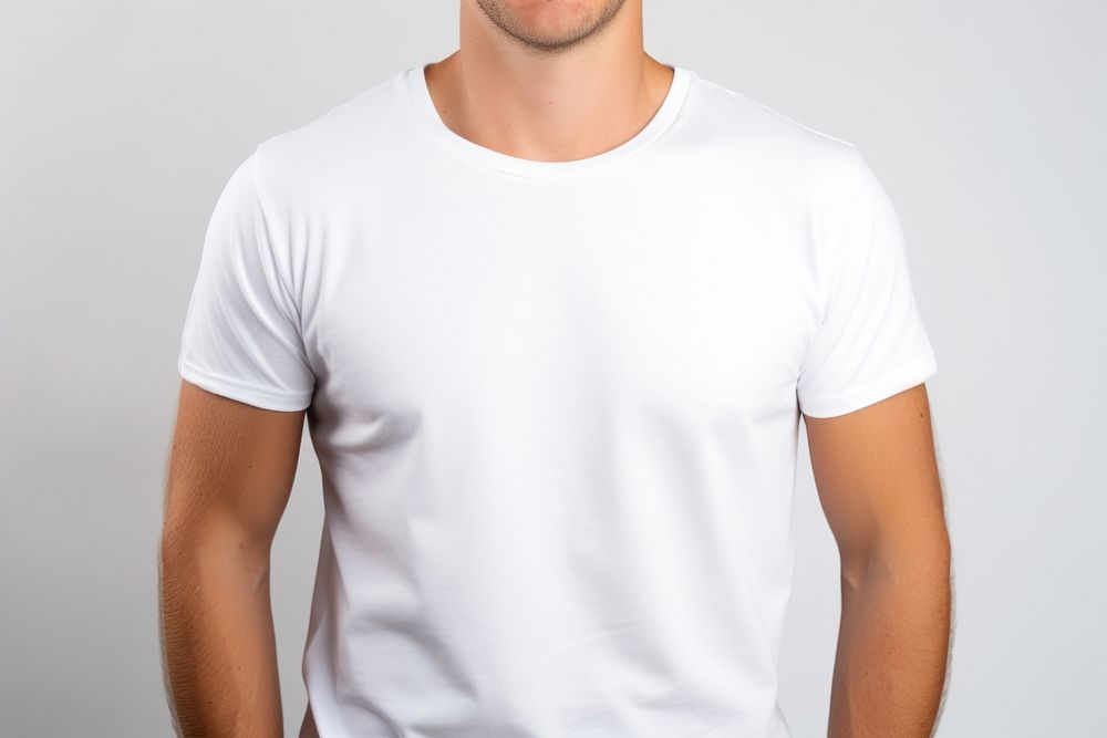 Happy man t-shirt portrait sleeve. AI generated Image by rawpixel.