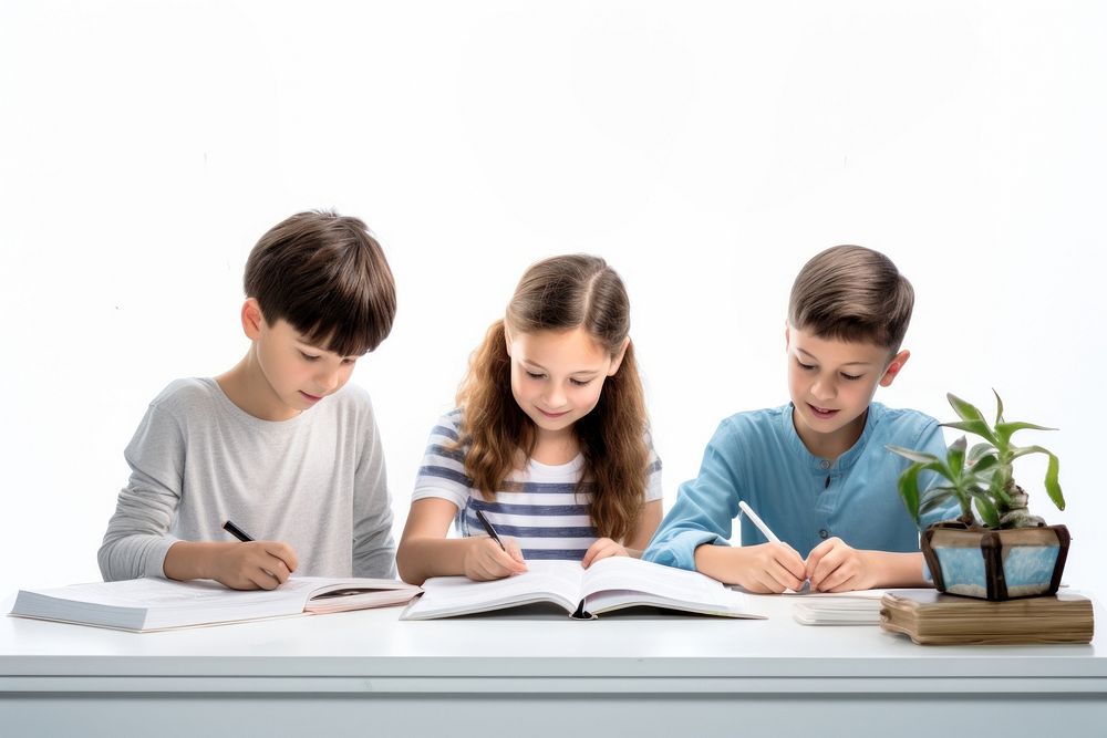 Kids doing work publication student reading. AI generated Image by rawpixel.