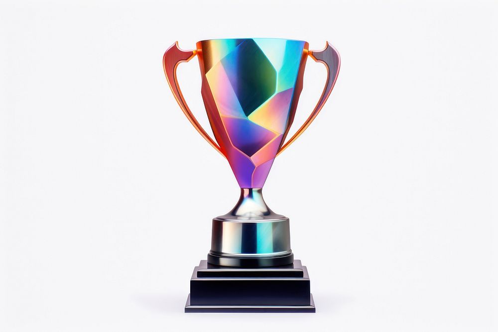 Trophy mockup Holographic Textures achievement. AI generated Image by rawpixel.