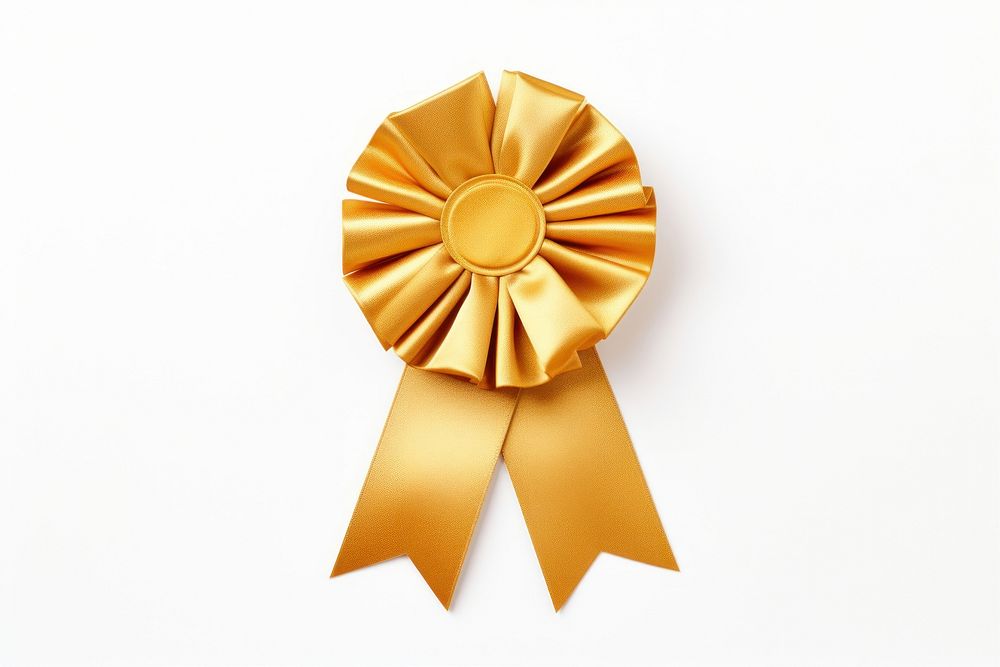 Ribbon award badge gold white background celebration. AI generated Image by rawpixel.