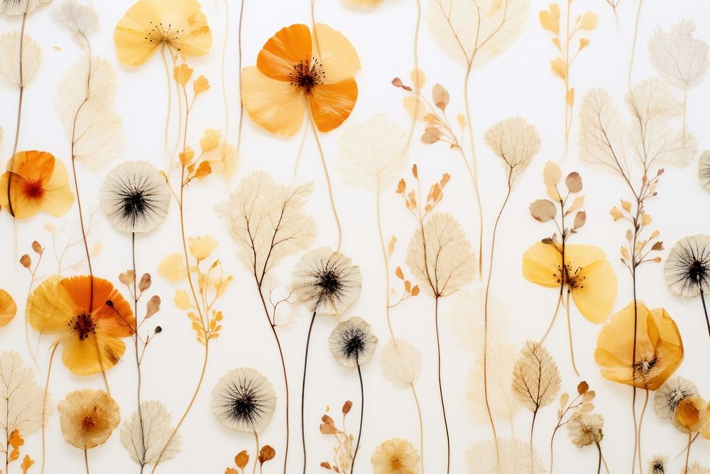 Pressed flower backgrounds pattern plant. AI generated Image by rawpixel.