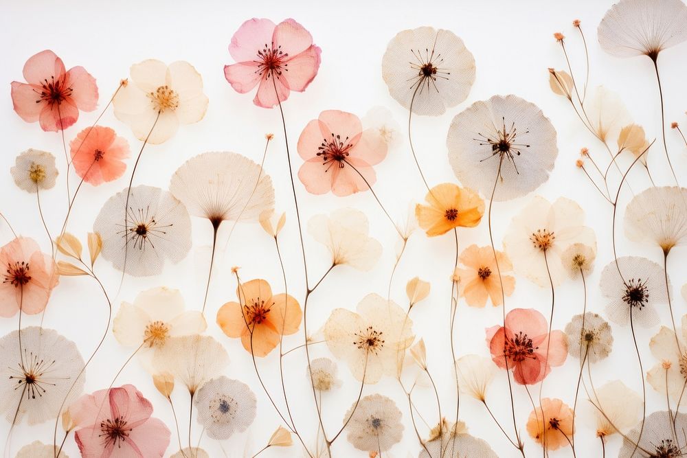 Pressed flower backgrounds pattern nature. AI generated Image by rawpixel.