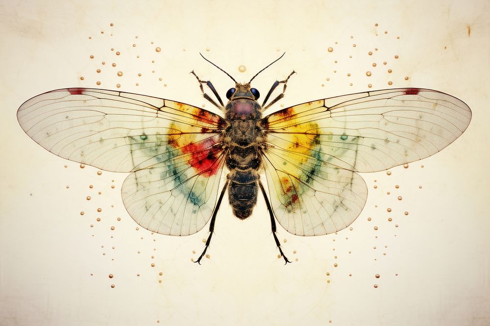 Insect animal bee magnification. AI generated Image by rawpixel.