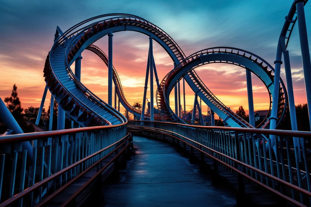 Rollercoaster outdoors nature bridge. AI generated Image by rawpixel.