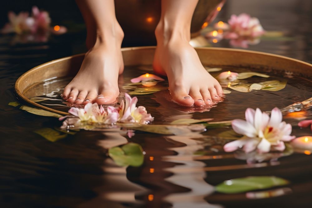 Foot massaged spa relaxation barefoot. AI generated Image by rawpixel.