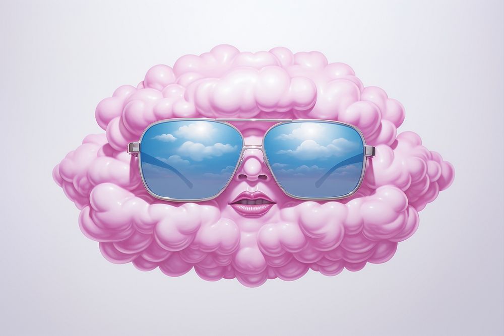 Cloud sunglasses accessories moustache. AI generated Image by rawpixel.