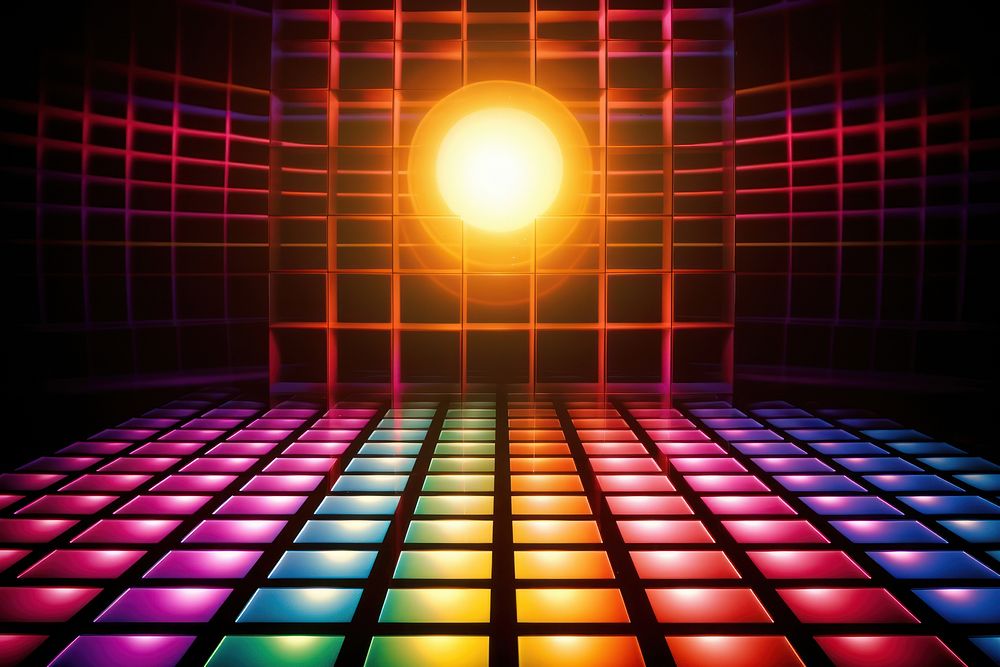 Grid room light disco backgrounds. AI generated Image by rawpixel.