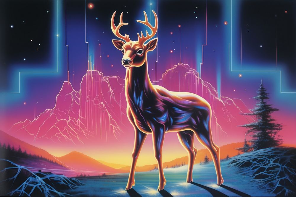 Deer outdoors animal mammal. AI generated Image by rawpixel.