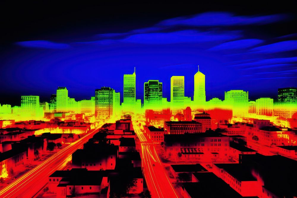 City landscape architecture metropolis cityscape. AI generated Image by rawpixel.