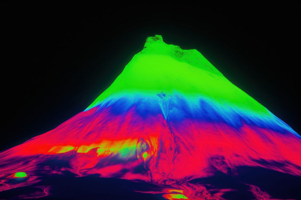 Mountain outdoors volcano glowing. AI generated Image by rawpixel.