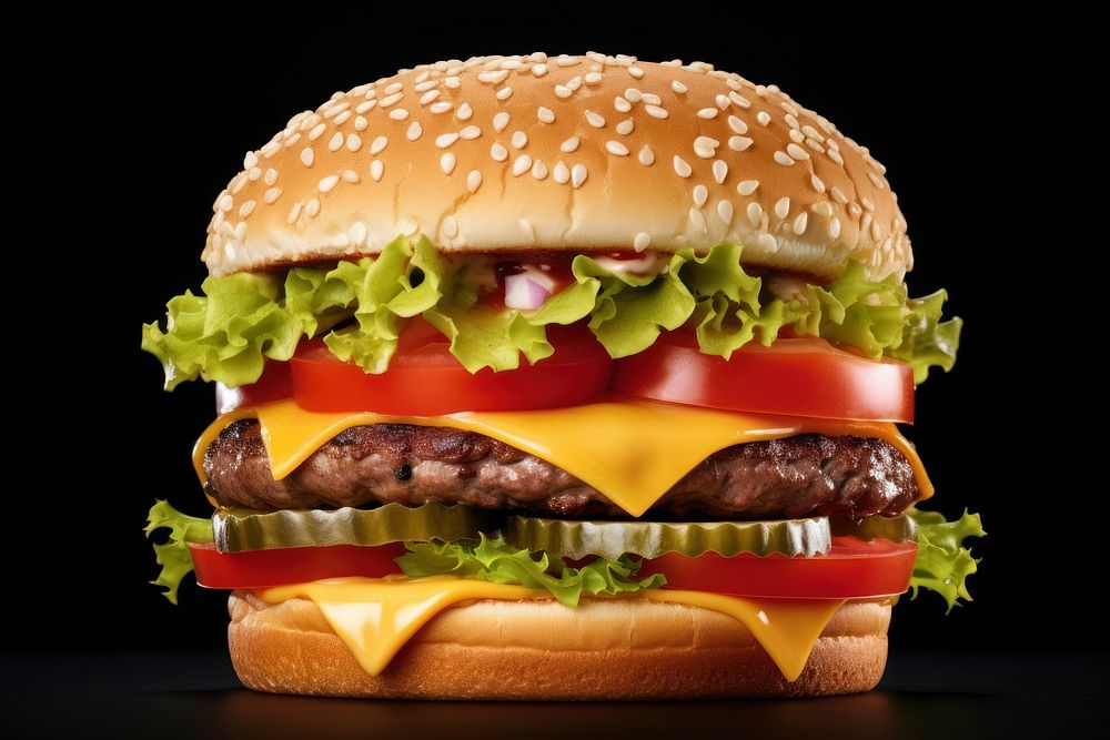 Classic cheeseburger food hamburger vegetable. AI generated Image by rawpixel.