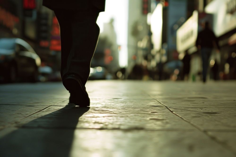 Man walking silhouette motion street. AI generated Image by rawpixel.