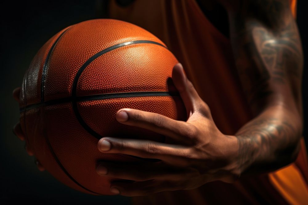 Hand holding basketball sports player motion. AI generated Image by rawpixel.