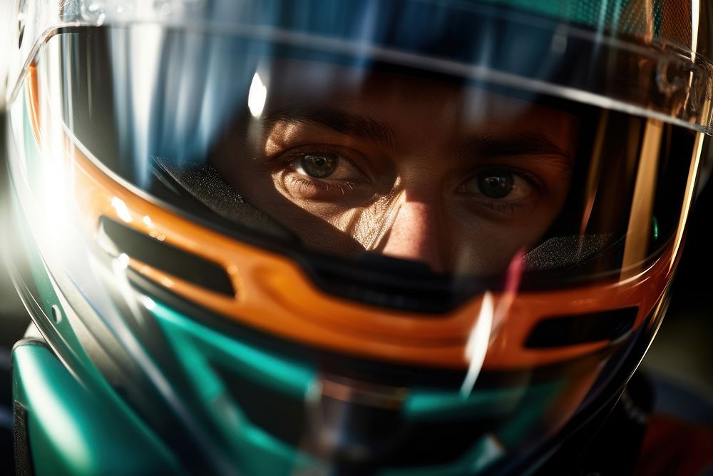 Male Automobile racing in race track helmet skin face. AI generated Image by rawpixel.