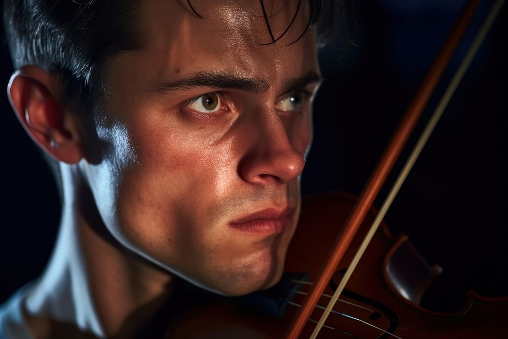 Bow photography portrait violin. AI generated Image by rawpixel.