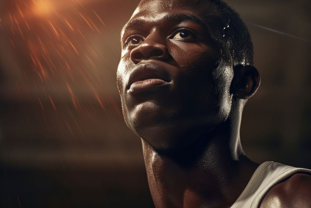 American african male playing basketball sports adult bodybuilding. AI generated Image by rawpixel.