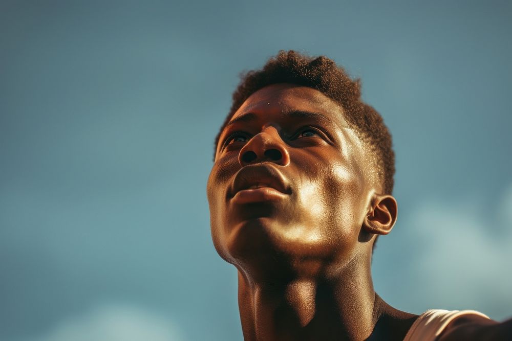 American african male playing basketball exercising headshot portrait. AI generated Image by rawpixel.