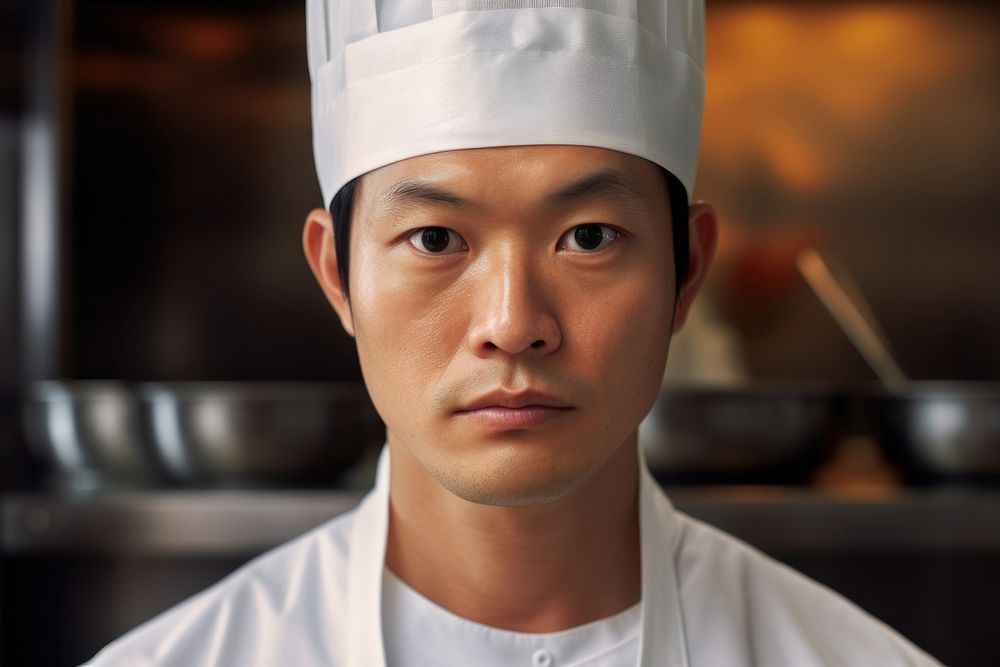Japanese chef face restaurant freshness. AI generated Image by rawpixel.