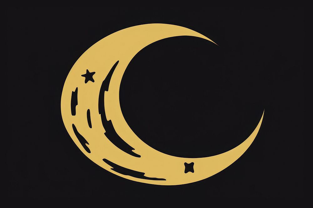 Crescent moon astronomy eclipse symbol. AI generated Image by rawpixel.