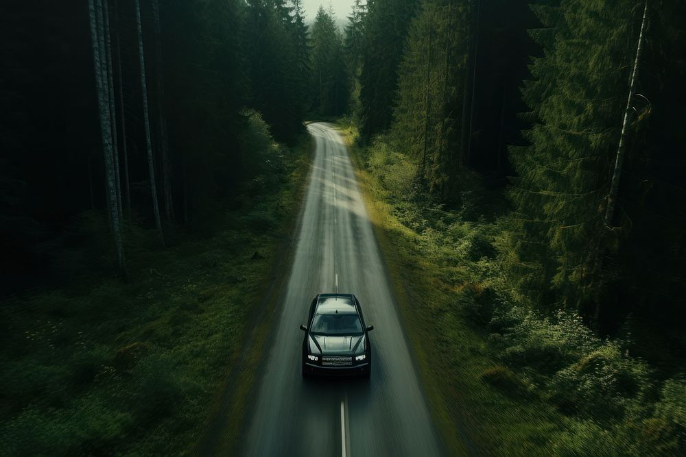 Car driving vehicle forest plant. AI generated Image by rawpixel.