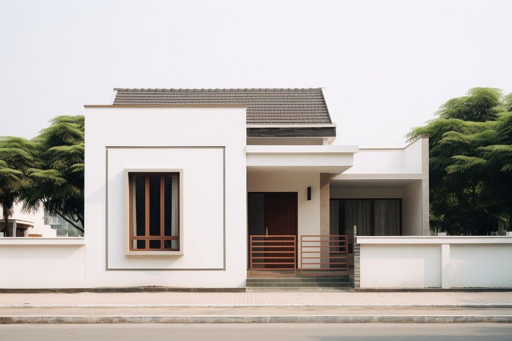 Simple house architecture building entrance.