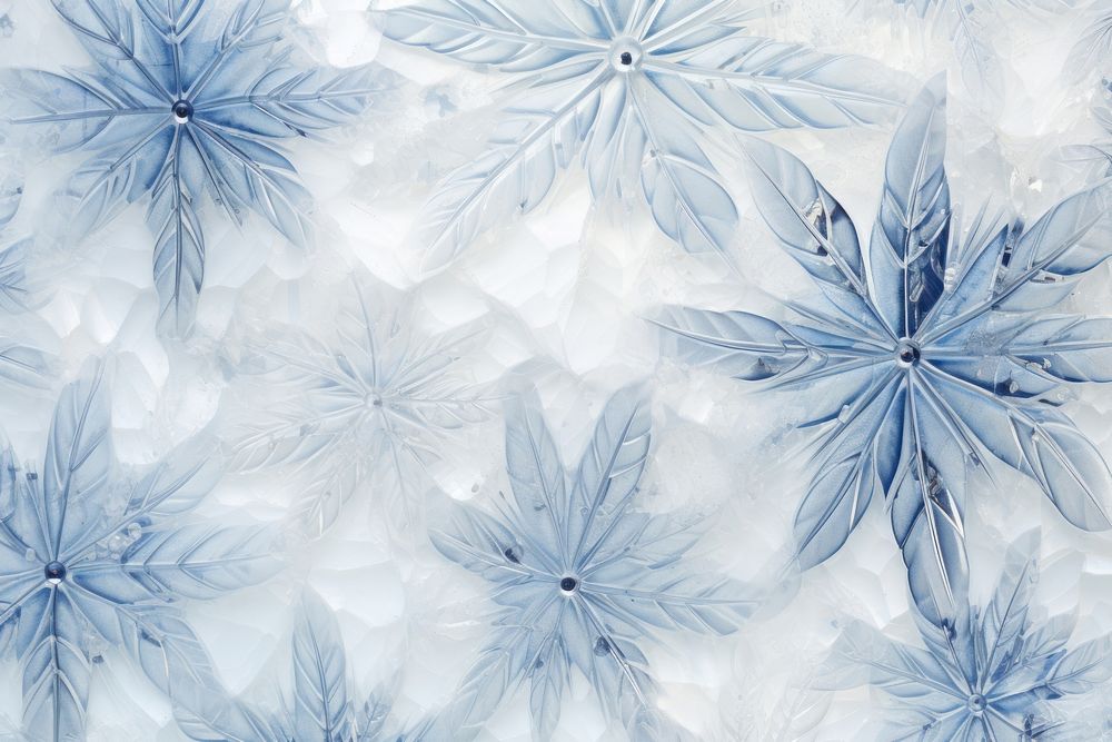 Blue snowflake nature plant leaf. AI generated Image by rawpixel.