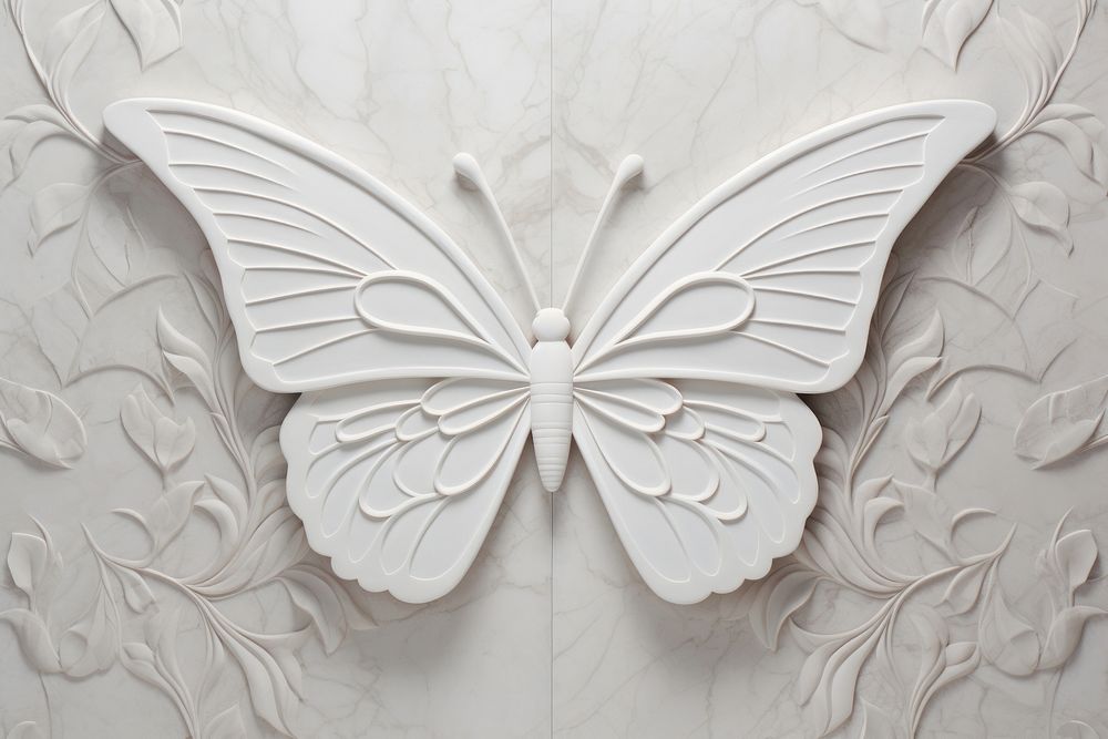 Butterfly white art representation. AI generated Image by rawpixel.