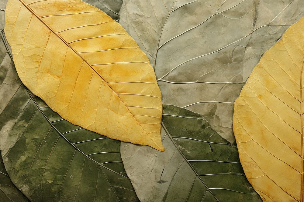 Leaf with green and yellow plant backgrounds vegetation. AI generated Image by rawpixel.