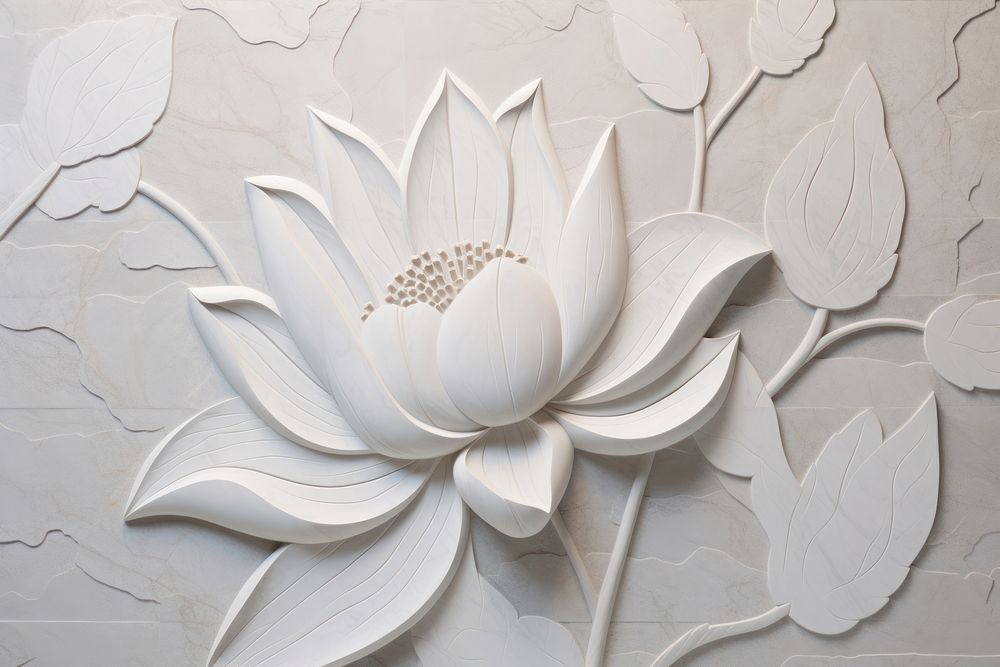 Lotus flower plant white. AI generated Image by rawpixel.