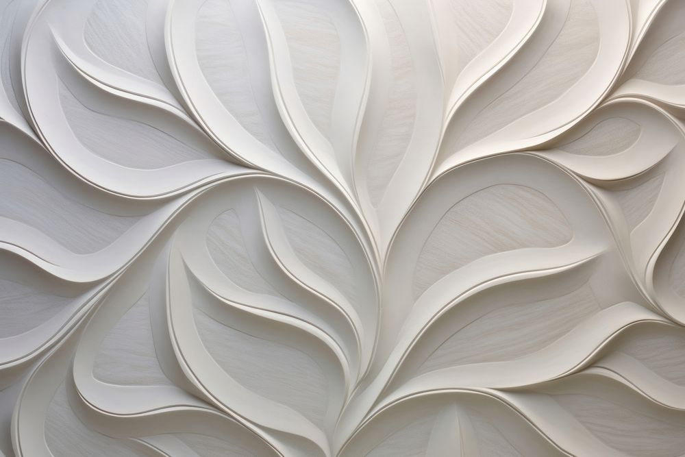 Lotus pattern curve white. AI generated Image by rawpixel.