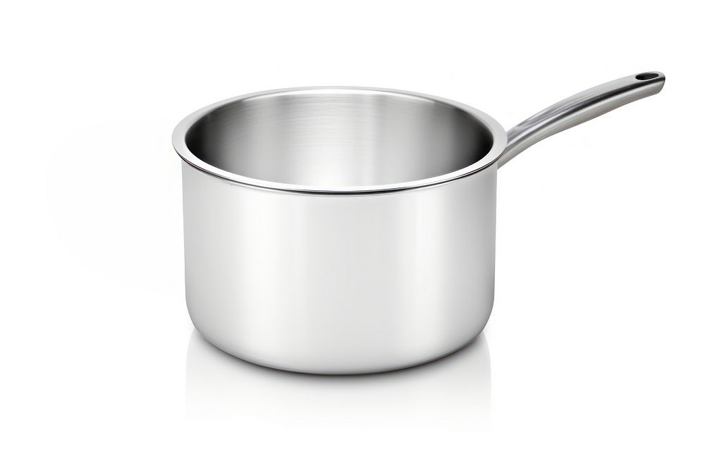 Saucepan aluminum white background simplicity. AI generated Image by rawpixel.