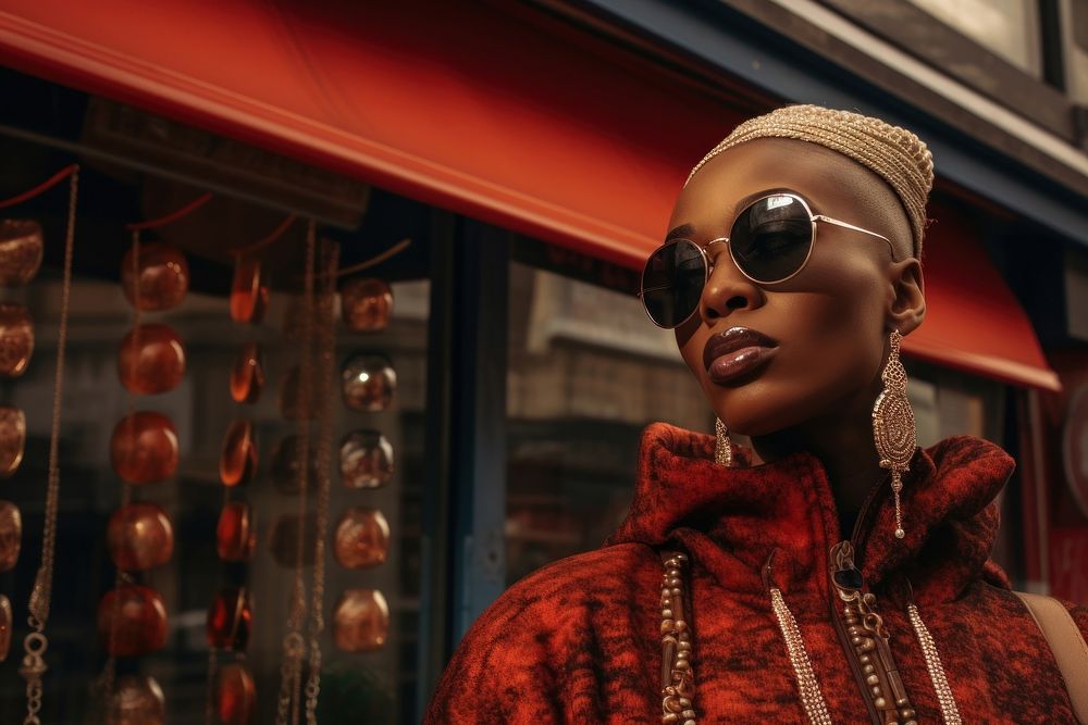 Young African woman sunglasses fashion architecture. AI generated Image by rawpixel.