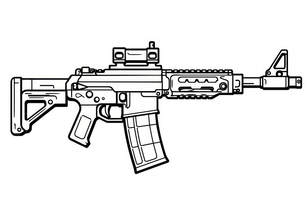 Gun weapon sketch rifle. AI generated Image by rawpixel.