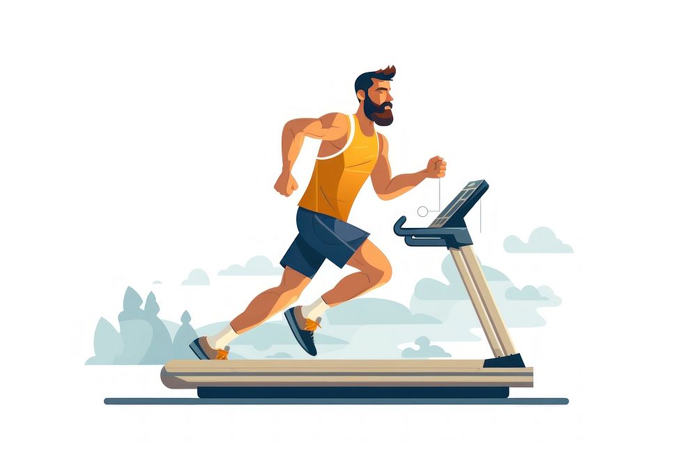 Exercise treadmill sports adult. AI generated Image by rawpixel.