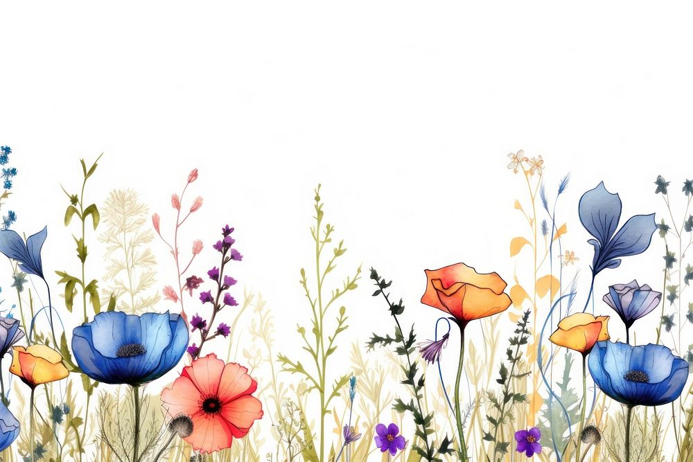 Wildflower backgrounds outdoors pattern. AI generated Image by rawpixel.