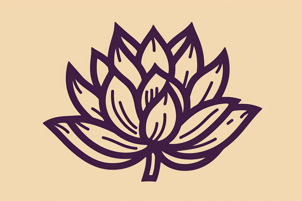 Lotus logo calligraphy creativity. AI generated Image by rawpixel.