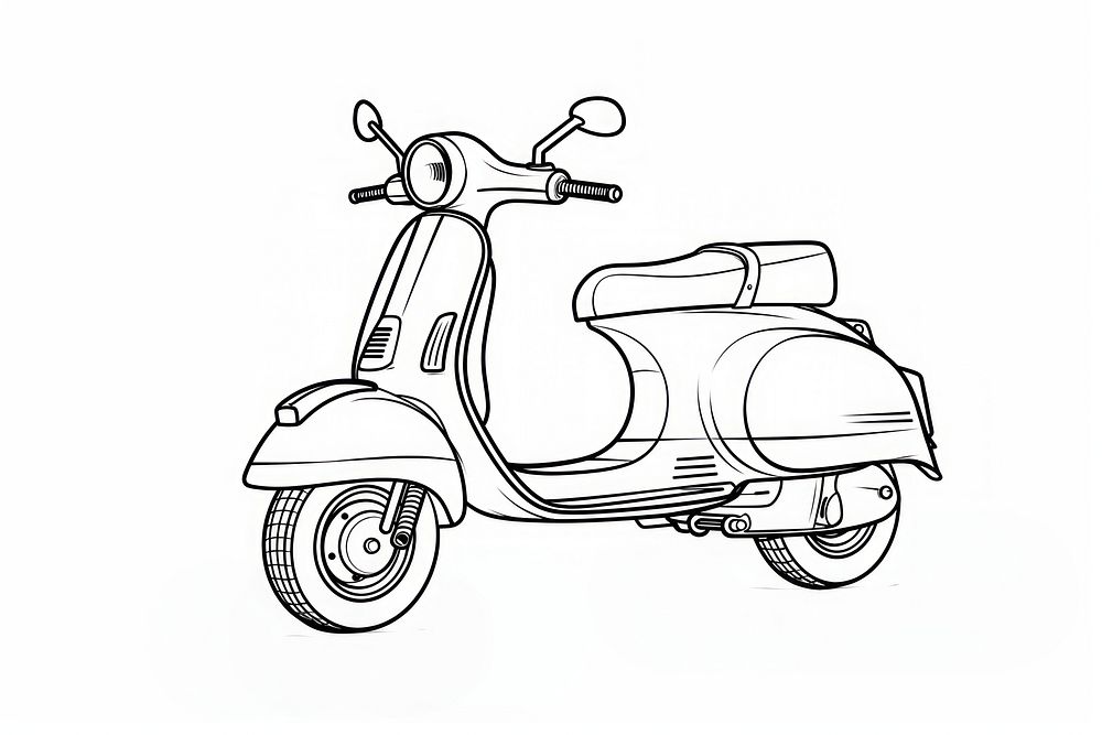 Scooter sketch motorcycle vehicle. AI generated Image by rawpixel.