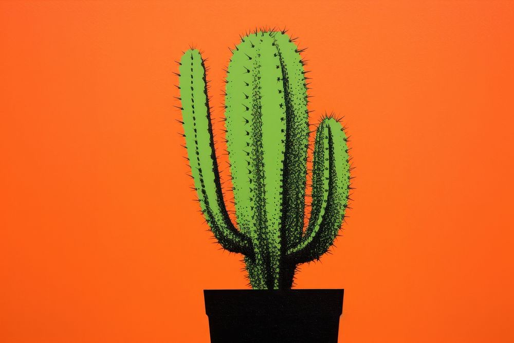Cactus plant sharp red. AI generated Image by rawpixel.