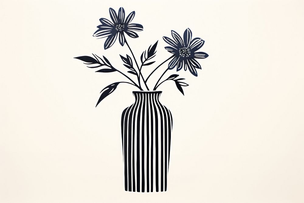 Simple daisy in vase pattern flower plant. AI generated Image by rawpixel.