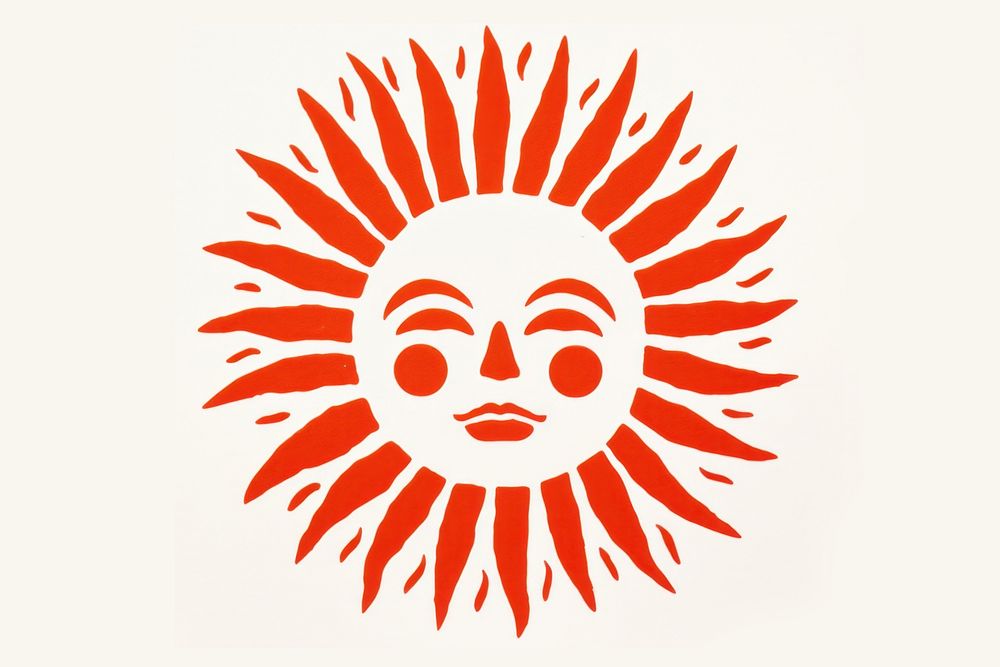Simple sun representation creativity moustache. AI generated Image by rawpixel.