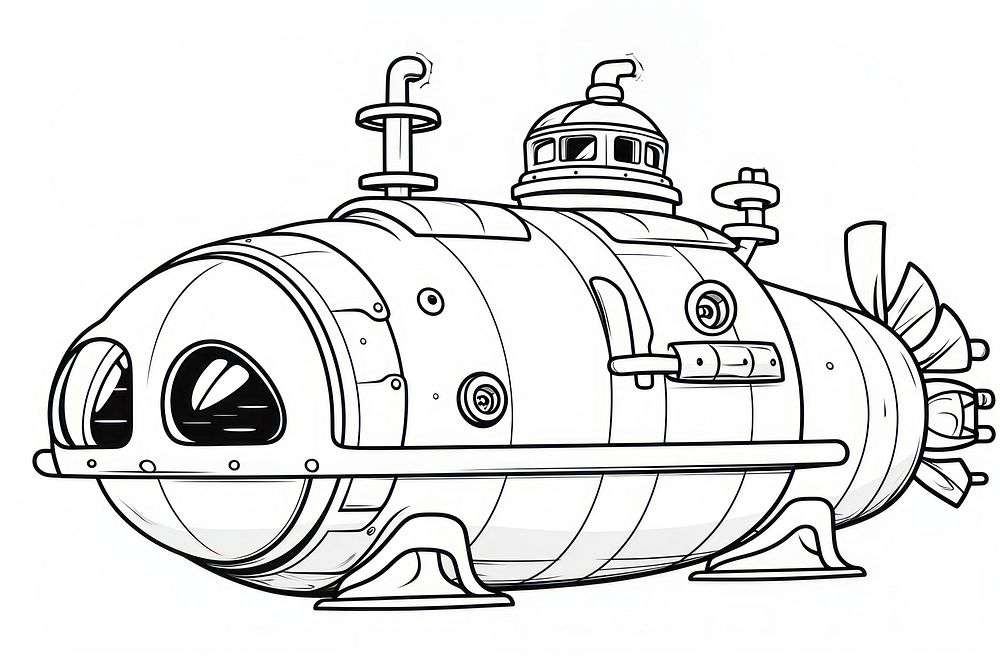 Submarine sketch drawing architecture. AI generated Image by rawpixel.